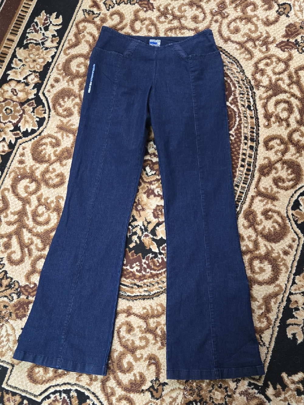Fiction Design Co 416 90s Y2K Raver Jeans Stretch Denim Flares Pockets FDCO
